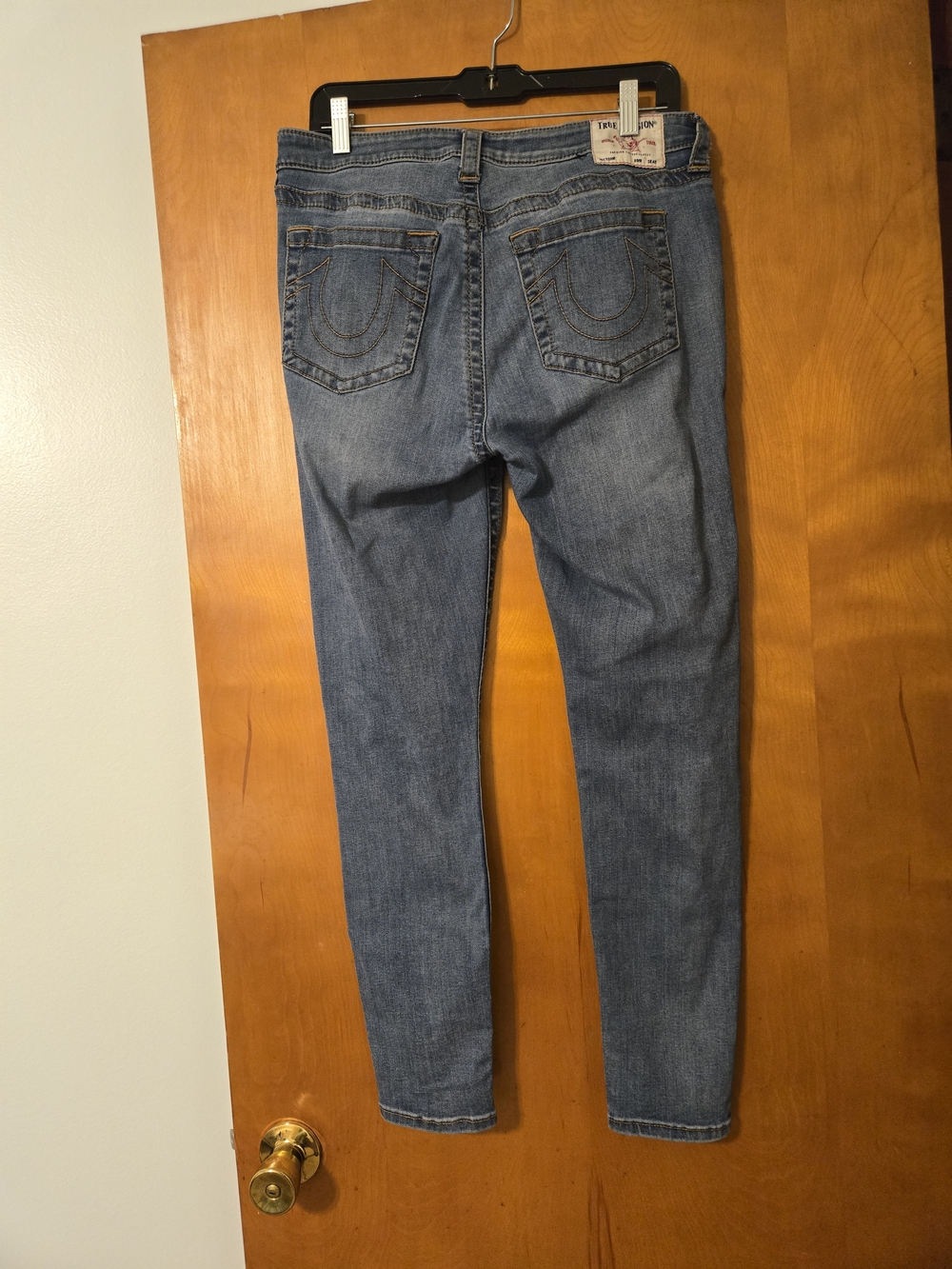 True Religion Halle Mid Rise Super Skinny Blue Jeans Size 33 - Picture 2 of 7